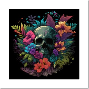 Colorful Floral Skull head design #4 Posters and Art